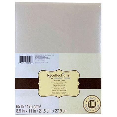 Recollections Cardstock Paper 2 Colors Shimmer Silver And Champagne 100