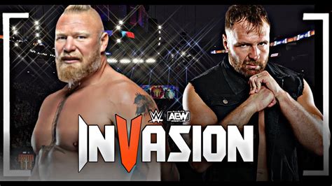 Wwe Aew Invasion Brock Lesnar Vs Jon Moxley Full Match Youtube