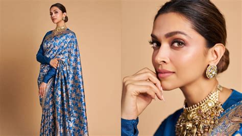 Deepika Padukone Redefines Royalty In Blue Banarasi Saree Iwmbuzz