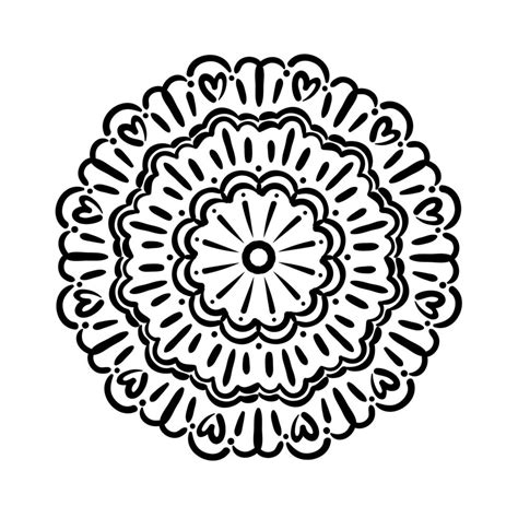 Circular Mandala Floral Silhouette Style Icon Vector Art At