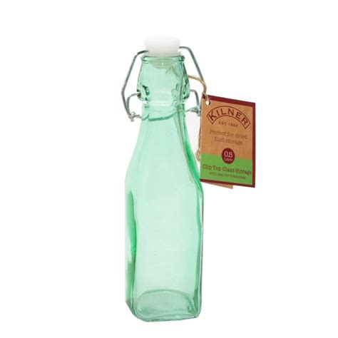 Botella De Cristal Cuadrada Verde Ml Kilner