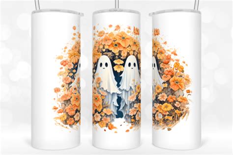 Halloween Ghost 20Oz Tumbler Wrap Graphic By TINTIN Design Creative