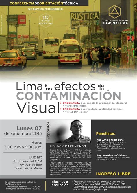 Conferencia De Orientación Técnica Lima Y Los Efectos De La Contaminación Visual Archdaily Perú