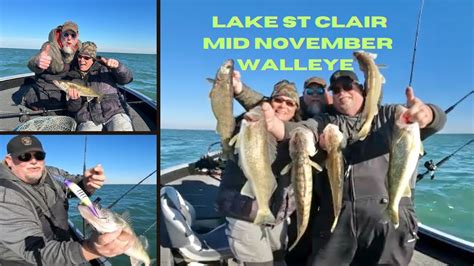 Lake St Clair Walleye Fishing Mid November Youtube