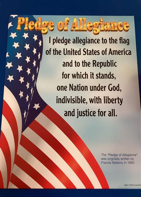 Pledge of Allegiance Chart - School Spot