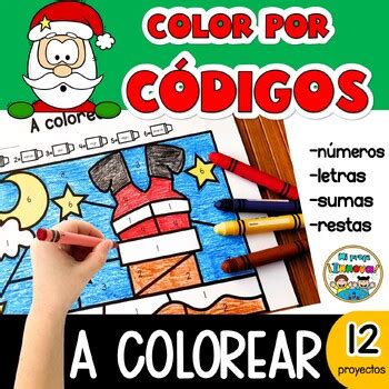 Color By Code Christmas In Spanish Numbers Letters Actividades De