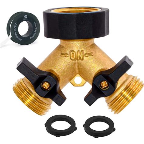 Morvat Heavy Duty Brass And Rubber 2 Way Garden Hose Y Splitter Mor Rg