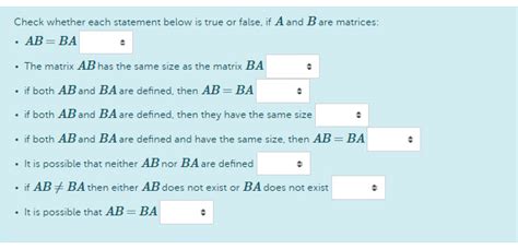 Solved Check Whether Each Statement Below Is True Or False