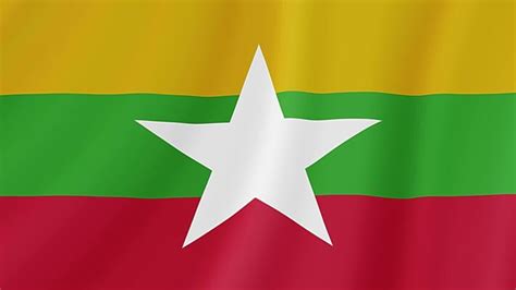 Myanmar Flag Loop Stock Video Footage For Free Download