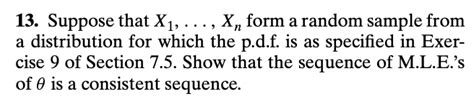 Solved Suppose That X Xn Form A Random Sample From A Chegg