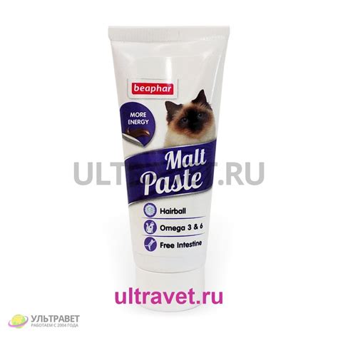 Паста Malt Paste для кошек для вывода шерсти из кишечника, Beaphar ...