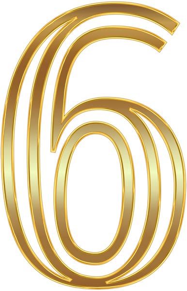 Gold Style Number Six Png Clip Art Image Gallery Yopriceville High