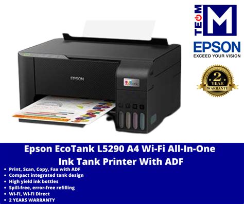 Epson L Ecotank L A Wi Fi Aio Ink Tank Printer With Adf Free