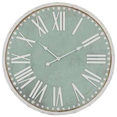 Horloge Murale Ronde Grand Diam Tre D Cm Avec Chiffres Romains En Bois