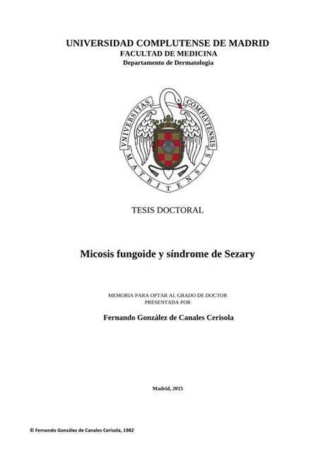 PDF Micosis fungoide y síndrome de Sezary UCM Esta frase de ALLEN