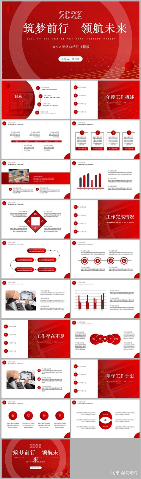 2022年终工作总结汇报ppt模板 知乎