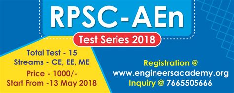 Rpsc Aen Online Offline Test Series By Engineers Academy