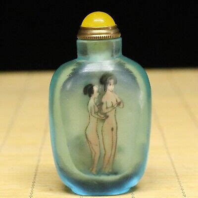 Chinese Old Peking Glass Inner Painted Exquisite Naked Woman Snuff