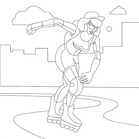 Roller Skating Coloring Page Colouringpages