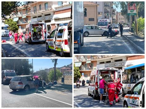 Imperia Scontro Auto Scooter Sullargine Sinistro Ferito 21ennele