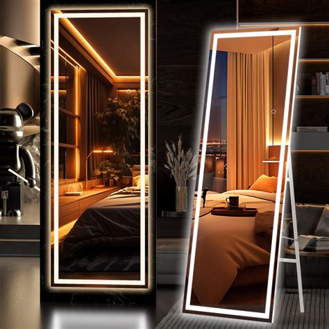 Hasipu Full Length Mirror With Lights X Lighted Floor Standing