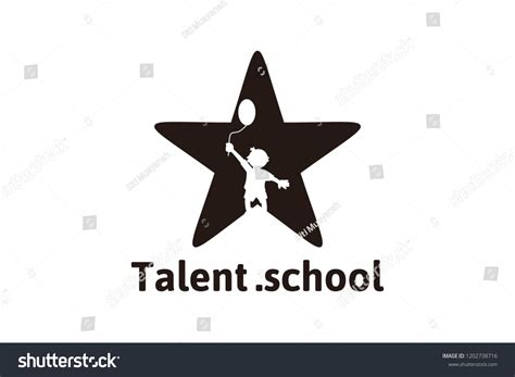 Talent School Children Playing Logo Designs Stock Vector Royalty Free