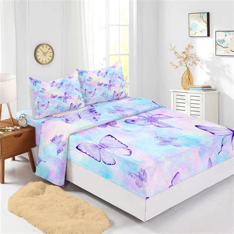 Cvhouse Butterfly Bed Set Sheets Queen Sizebutterflies Bedding Sets For Girls Women