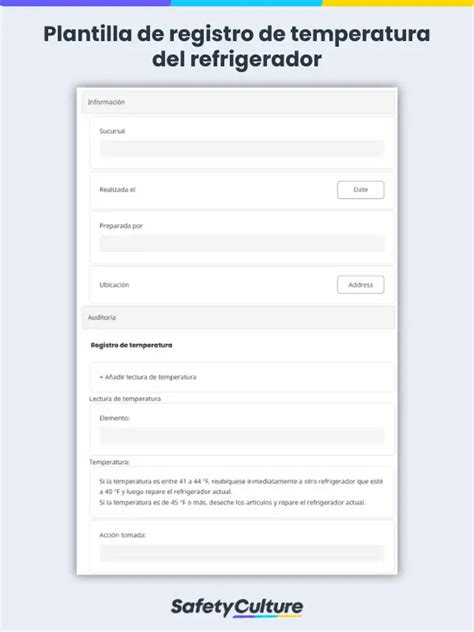 Control Y Registro De Temperatura Safetyculture