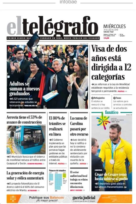 El Telegrafo Ecuador 31 De Julio De 2019 Infobae