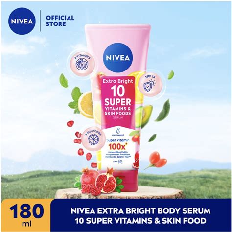 Jual Nivea Extra Bright Body Serum Super Vitamin Skin Food