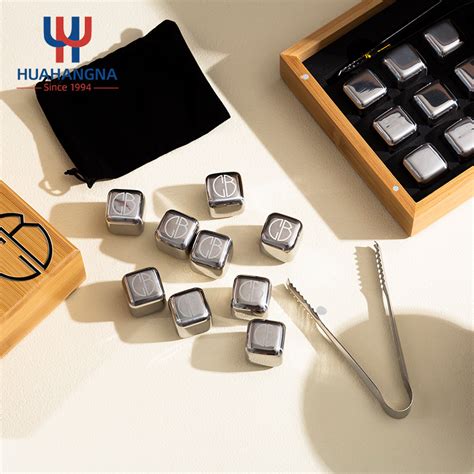 Whisky Stone Gift Set Custom Logo Reusable Ice Cubes Stainless Steel