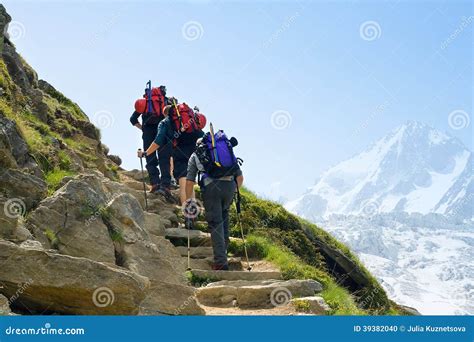 Three Hikers In Mountains Editorial Image Image Of Recreation 39382040