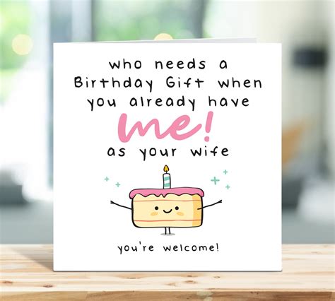 Husband Birthday Card Funny Birthday Card Who Needs A Etsy Uk