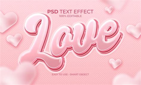 Premium Psd Love Realistic Text Effect