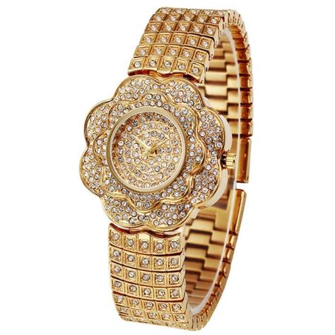 Sharphy Montre Femme De Luxe Cadran Fleuri Diamant Haute Qualit