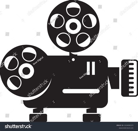 Silhouette Vintage Movie Projector Isolated On Stock Vector (Royalty Free) 2216282371 | Shutterstock