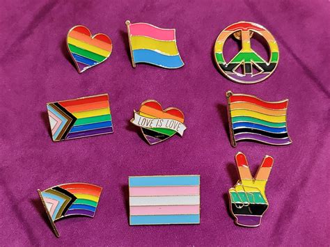 Lgbtq Pride Pins Enamel Rainbow Pride Pins With Trans Pin Etsy