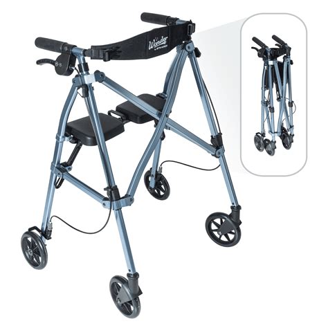 Able Life Compact Space Saver Rollator Adjustable Foldable Walker