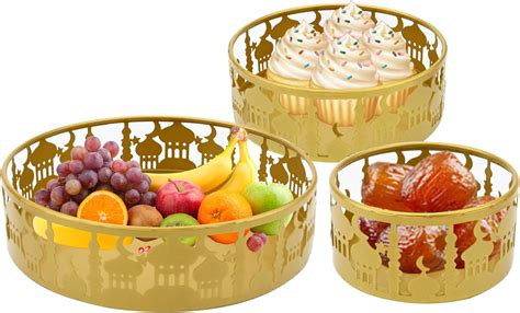 Gukasxi Pcs Eid Ramadan Mubarak Trays Ramadan Food Fruit Serving Tray