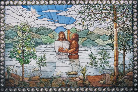 Stained Glass Showing Christs Baptism