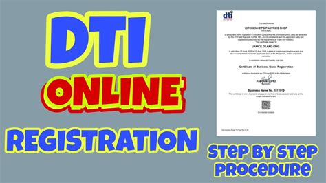 Dti Business Name Registration Online Paano Mag Pa Register Sa Dti