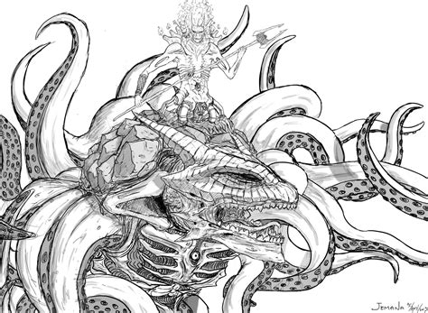 Kraken Coloring Pages Sketch Coloring Page