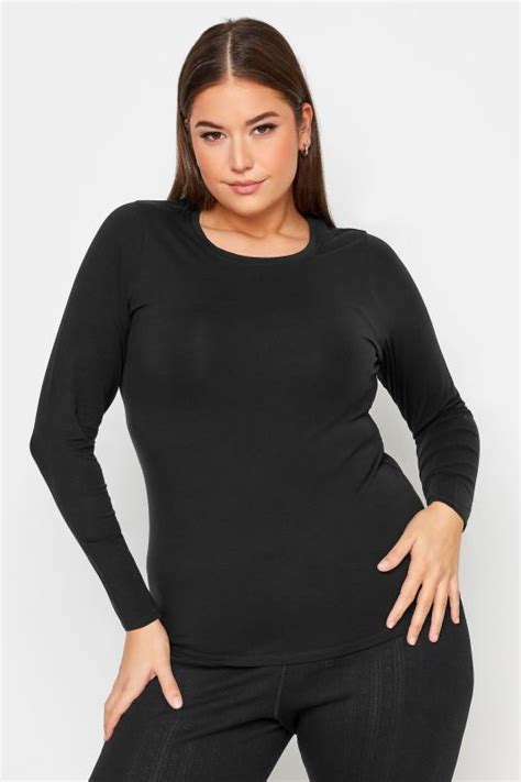 Yours Plus Size Black Long Sleeve Thermal Top Yours Clothing