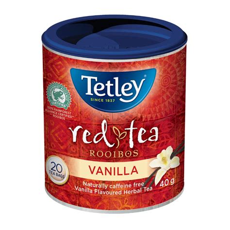 Tetley Tea Rooibos Vanilla Red Tea 20 Tea Bags 40g 1 41oz Imported From Canada