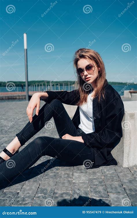 Young Beautiful Girl Posing On Camera Stock Image Image Of Long Hair