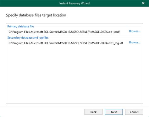 Step Specify Database File Location Veeam Backup Explorers Guide