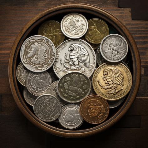Photo Mexican Coins Arrangement Premium Ai Generated Image