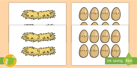 Ficha De Actividad Sumas Hasta Con Nidos Y Huevos