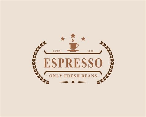 Classic Retro Badge Coffee Shop Logos Cup Beans Cafe Vintage Style