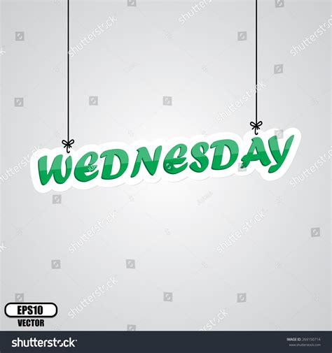 Green Wednesday Sign Hanging On Gray Background Eps10 Vector